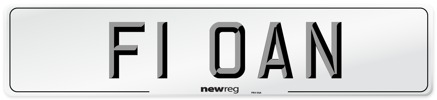 F1 OAN Number Plate from New Reg